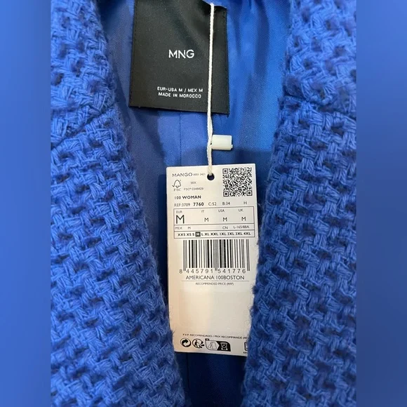 Blue Tweed Blazer NWT W Size Medium - Picture 10 of 12